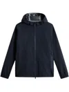 Woolrich Hooded Jacket With Drawstring And Pockets In Blue