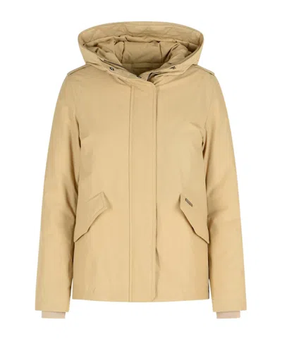 Woolrich 'military' Beige Cotton Blend Jacket In Gold