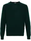 Woolrich Crew Neck Knit Texture Raglan Sweater In Green