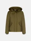 Woolrich 'military' Padded 'ramar Cloth' Green Hooded Jacket In Green