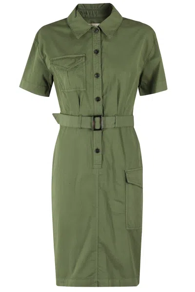 Woolrich Women's Cotton Shirt Dress In Green