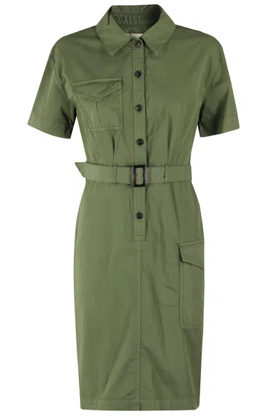 Woolrich Women's Cotton Shirt Dress In Green
