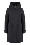 Woolrich Military Technical Fabric Parka With Internal Removable Down Jacket In Black