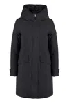 Woolrich Military Technical Fabric Parka With Internal Removable Down Jacket In Black