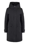 Woolrich Military Technical Fabric Parka With Internal Removable Down Jacket In Black