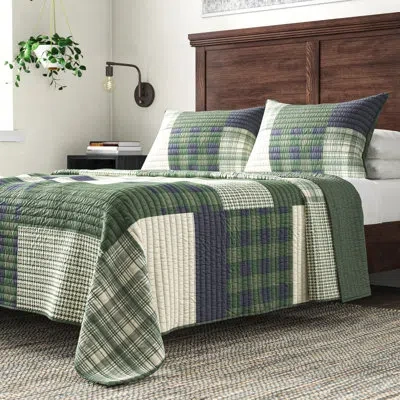 Woolrich Mill Creek Oversized Cotton Quilt Set In Green