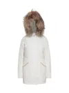 Woolrich Mini Down Puffer Jacket In Milky Cream