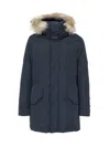 Woolrich Mini Puffer Coat In Blue