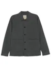 Woolrich Minimalist Grey Classic Collar Jacket In Multi