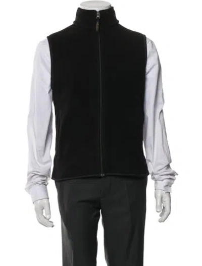 Pre-owned Woolrich Mock Neck Sleeveless Sweater Vest In Black