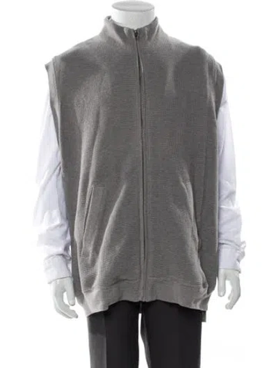 Pre-owned Woolrich Mock Neck Sleeveless Sweater Vest In Gray