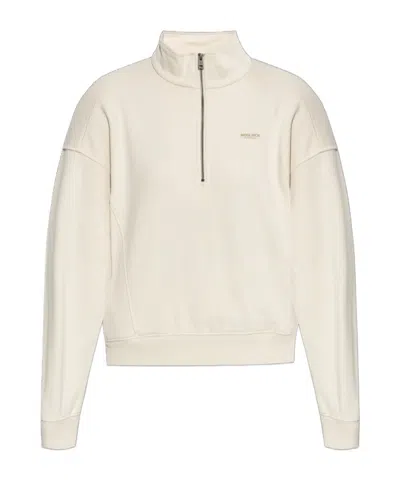 Woolrich Mock-neck Zip-up Sweatshirt In Neutral