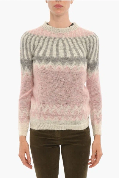 Woolrich Mohair Blend Crew-neck Sweater In Pink
