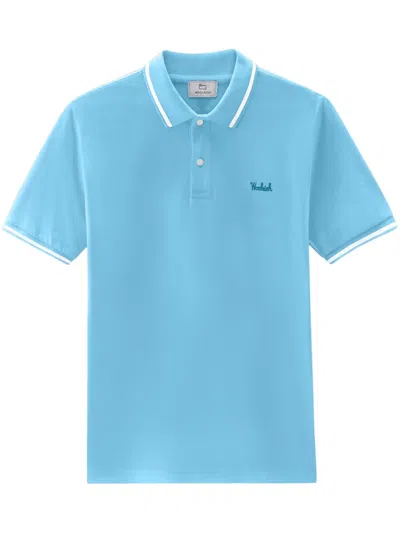Woolrich Monterey Cotton-blend Polo Shirt In Blue