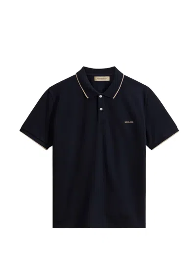 Woolrich Monterey Logo-embroidered Polo Shirt In Blue