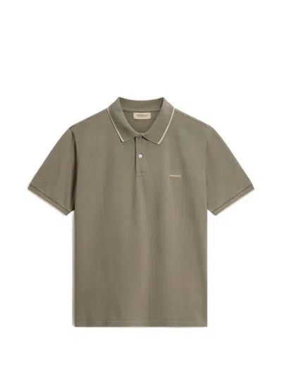 Woolrich Monterey Logo-embroidered Polo Shirt In Brown