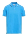 Woolrich Monterey Polo Man Polo Shirt Azure Size Xxl Cotton, Elastane In Blue