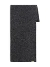 Woolrich Mouline Ribbed Wool Scarf In Black