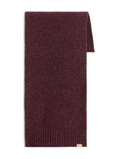 Woolrich Mouline Ribbed Wool Scarf In Red