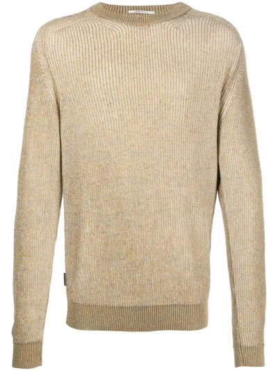 Woolrich Mouline Round-neck Jumper In Nude