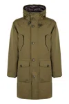 Woolrich Feather Down Padded Parka With Concealed Hood In Green