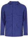 Woolrich Mountain Hidden Hood And Adjustable Hem Windbreaker In Blue