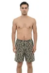 Woolrich Patterned Drawstring Swim Trunks In Gray
