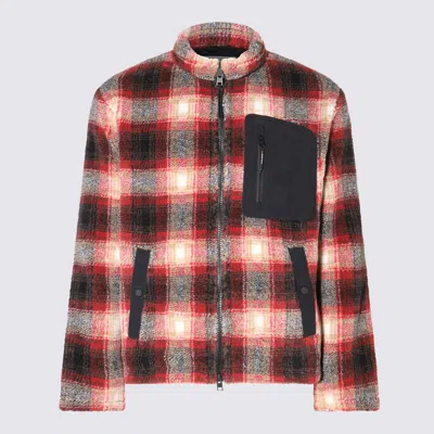 Woolrich Checked Funnel Neck Jacket In Red