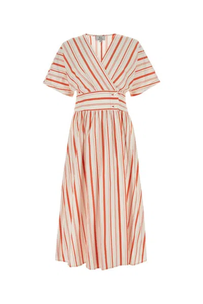 WOOLRICH MULTICOLOR EMBROIDERED STRETCH COTTON BLEND DRESS
