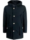 Woolrich Navy Blue Cotton Blend Down-filled Parka In Blue