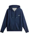 Woolrich Navy Blue Cotton Hoodie With Zip