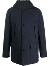 Woolrich Lined Lightweight Cotton Blend Utility Jacket In Blue