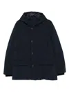 Woolrich Relaxed-fit Hooded Coat With Button Closure And Multiple Pockets In Black