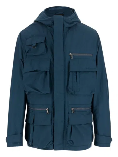 Woolrich Navy Blue Jacket With Press-stud And Zip Fastening