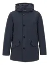 Woolrich Navy Blue Parka With Hood  In Blue