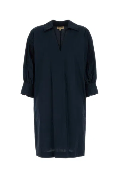 WOOLRICH NAVY BLUE POPLIN DRESS