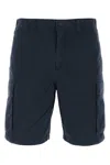 Woolrich Navy Blue Solid Shorts In Navy Blue