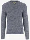 Woolrich V-neck Sweater In Alpaca Blend In Blue