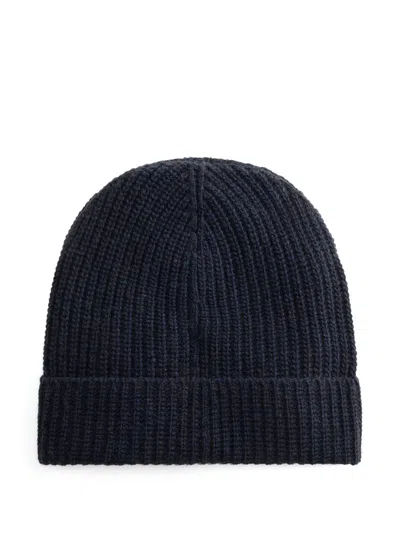 Woolrich Navy Blue Wool Polyamide Hat