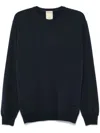 Woolrich Navy Blue Wool Sweater In Multi