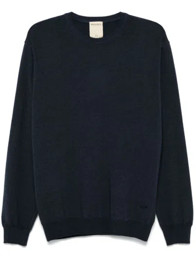 WOOLRICH NAVY BLUE WOOL SWEATER