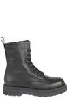Woolrich Textured Leather Work Boot Coat Boots With Side Leather In Black