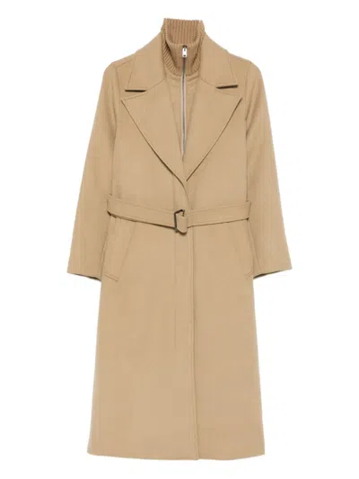 Woolrich Notched-lapels Coat In Brown