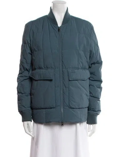 Pre-owned Woolrich Nylon Bomber Jacket In Blue
