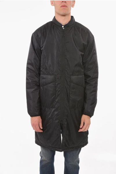 Woolrich Nylon Diamond Fuse Padded Coat In Black
