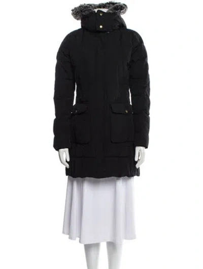 Pre-owned Woolrich Nylon Down Coat In Black