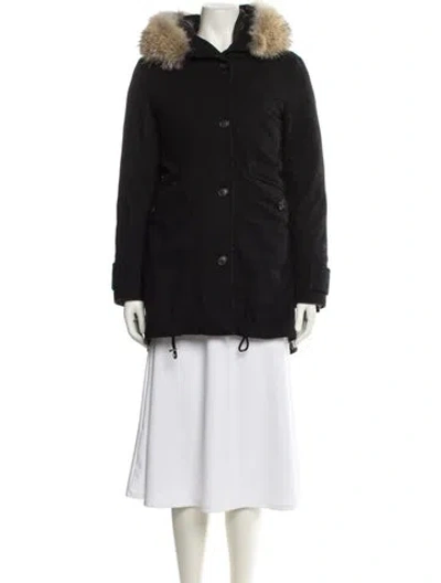 Pre-owned Woolrich Nylon Down Coat In Black