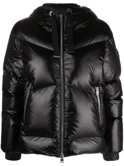 Woolrich Aliquippa Hooded Nylon Down Jacket In Black