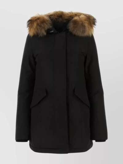 WOOLRICH NYLON HOODED DOWN JACKET