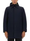 Woolrich Tailored Blue Nylon Jacket With Primaloft Insulation In Black